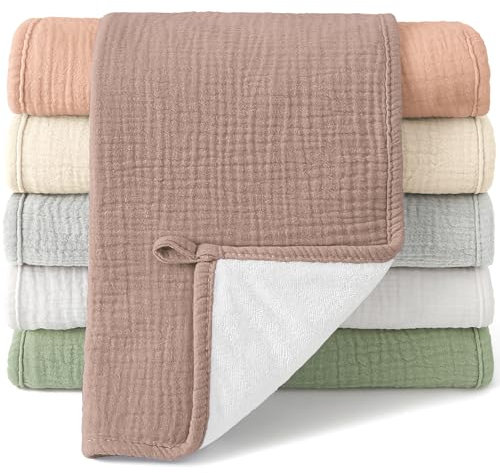 Bearmoss Moltontücher Baby 100% Baumwolle Weiche Spucktücher Baby,Saugstark Mulltücher 6er Pack 50x25 cm für Jungen Mädchen (Neutrale)