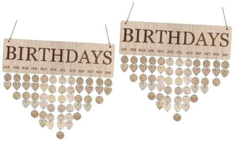 PRETYZOOM 2 Stücke Hängen Geburtstag Kalender Erinnerung Holz Familie Geburtstag Bord Für Jahrestag Muttertag