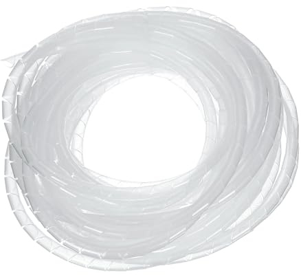 sourcing map Spiral Cable Wrap, 33 Ft - 5/16-Inch Spiral Wire Cable Cord Wraps Covers Sleeve for PC TV Computer Electrical Wire Hose Organizing, White