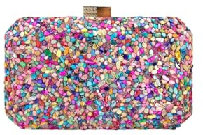 MODELISA - Bolso Cluth Mano Cadena Hombro Cartera Boda Noche Evento Mujer (Morado)