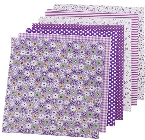 Lurrose 7stücke Baumwollstoff Patchwork Mit Blumenmuster Für DIY Nähen Stoffquadrate Zum Zuschneiden Für Kissenbezüge Puppendekorationen Und Heimwerkerarbeiten Strapazierfähig Und