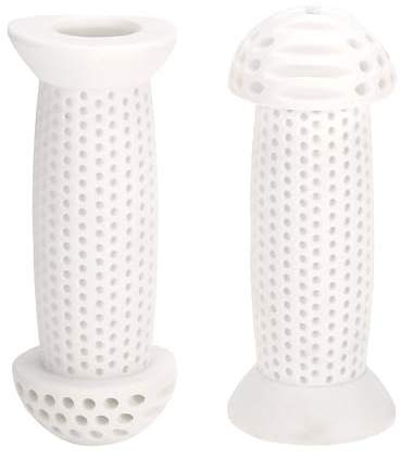TUCKBOLD Child Bike Handlebar Grips Covers 100mm Long Soft | Children Bicycle End Grips Protector White 1 Pair