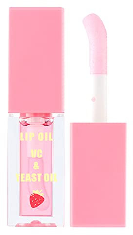 Hydrating Lip Oil Pink 6ml,Plumping Lip Gloss Makeup Tinted Lip Balm Transparent Toot Lip Oil,Helps Brighten Dark Lips,Long Lasting & Moisturizing Non - sticky Lip Glow Oil for Dry Lip Care