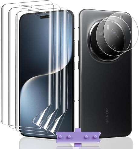 Teenrpov [3+2 Piezas TPU Protector de Pantalla para Honor Magic 7 Pro + Honor Magic 7 Pro Protector de Lente cámara, HD, Resistente a Arañazos, para Honor Magic 7 Pro Protector Pantalla