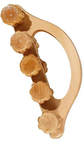 Holz Massagerolle 10 Rollen Tragbar für Körpermassage | Khaki, für Zuhause und Gym, Angenehme Massage, Unterstützt die Durchblutung