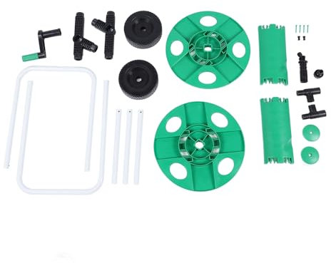 Lybunair Carrello avvolgitubo dell'acqua in PP verde per risparmiare lavoro con ruote, carrello portaoggetti per tubo da giardino con spinta manuale