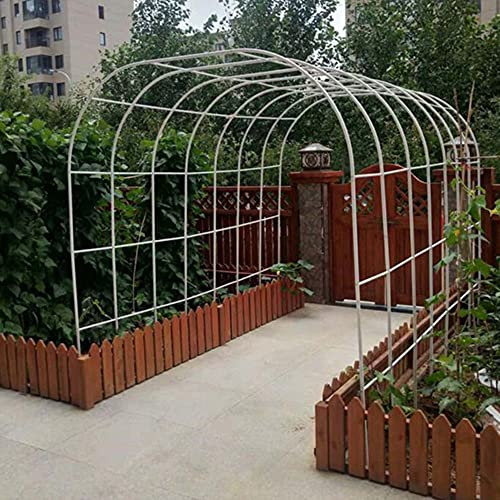 Wrought Iron Arched Arbor for Rose Climbing Plants Support Garden Wedding Pavilion Frame, 180cm White 350cm Black