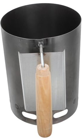 Happyyami Lumpwood Charcoal Chimney Starter Bbq Grill Chimney Igniter Portable Fire Starter Handle for Camping