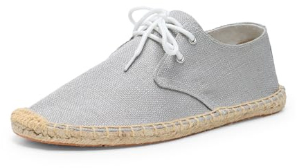 Alexis Leroy Espadrillas lätta canvasskor herr spets upp plattor, Grå, 44 EU