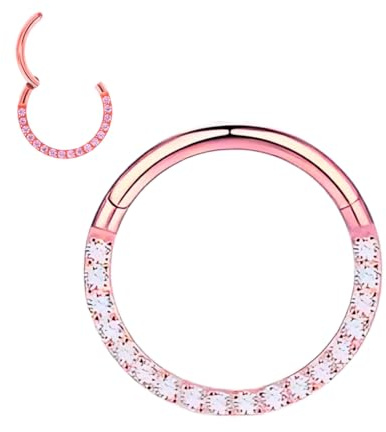 Medinah 16G Titanium Nasenpiercing Septum Piercing – Universal Scharniersegment für Septum, Nase, Lippe, Ohr – Gauge 1.2mm –nostril Piercing in Gold, Silber & Rosegold