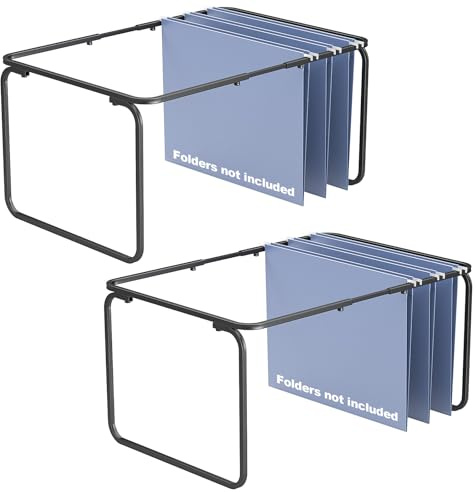 Vanulee Hängeregistratur-Rahmen, rechtliche/Briefgröße, verstellbare Länge 40,6–63,5 cm, 32,598 W 24 cm H, Hängemappenhalter für Schreibtisch-Organizer und Metallschiene in Aktenschrankschublade, 2