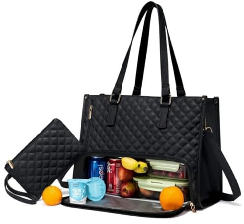 TIMIFUN Borsa tote 2 in 1, borsa porta pranzo, borsa porta pranzo isolata a prova di perdite, grande borsa da lavoro con scomparto per il pranzo, borsa da lavoro per affari, ufficio