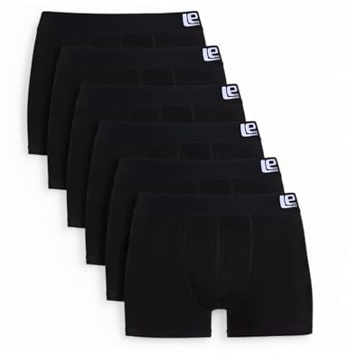 Lower East H boxershorts, retro, set om 6, svart, S