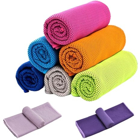 XZSKD 8 Pcs Cooling Towel, Gym Towels for Women and Men, Sweat Towels for Gym, Sports Towel for Yoga, Running, Hiking, Camping, and Outdoor Activities