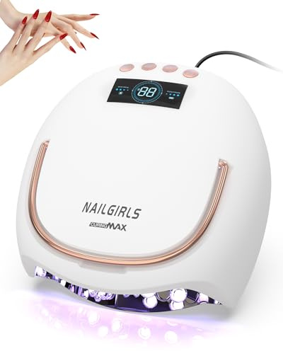 NAILGIRLS UV Lampe für Nägel, UV Lampe Nägel, 10/30/60/99s Timer, Professioneller Nageltrockner für Finger, Led Nagellampe, UV LED Nagellampe für Gel-Nagellack, für Gelnägel Finger Zehennagel(Plug-in)