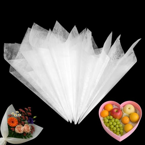 76 pezzi di carta da imballaggio floreale, carta velina bianca, materiale da imballaggio, 30 x 30 cm, carta da regalo per fiori, artigianato, fai da te, matrimonio, compleanno, decorazione