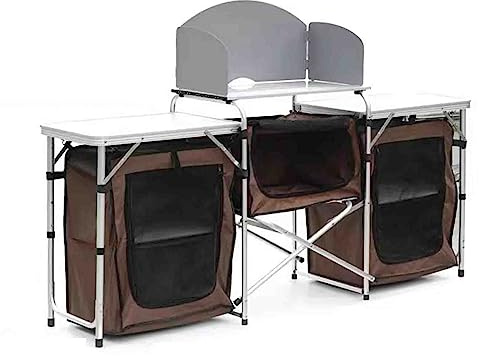 GYKOZY Tavolo Pieghevole a griglia Attrezzatura da Campeggio Esterna Portatile Fornello da Cucina Mobile Facile da installare, Stazione di Cottura all'aperto