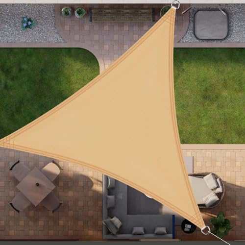 SRHIMEOS 3x4x5 Vela Parasole Triangolare da Giardino, Vela Ombreggiante in HDPE, Tende a Vela Esterno Impermeabile, Telo Ombreggiante Traspirante Resistente