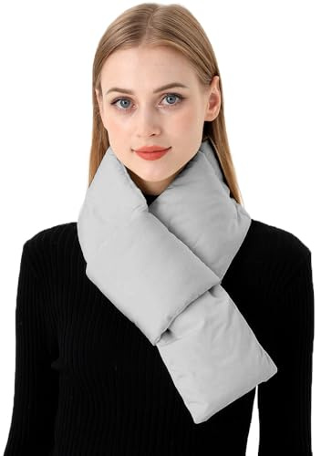 YAMEE Bufanda de Invierno Mujer Cálida,Bufanda de Plumón Invierno para Mujer Suave Moda,Bufandas Larga para Senderismo,Acampada,Esquí,90 x 12.5 cm
