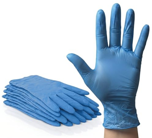 Disposable Vinyl Gloves Blue Size Medium 1000 Pack Latex Free Powder Free | Non sterile smooth fit, ambidextrous, bulk box for laboratory, food handling, workshop and sanitation duties
