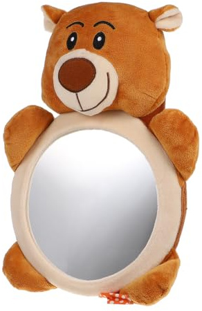 MUSISALY Rétroviseur d'Observation Arrière en Acrylique et Peluche d'Ours Marron Miroir de Sécurité Léger et Étanche pour Siège Bébé Miroir d'Angle Mort pour Voiture Accessoire Pratique