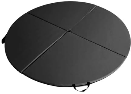 Pole Dance Matte Runde Yogamatte, Ausrüstung for Gymnastik, tragbarer Bodenschutz, leicht, zusammenklappbar, Pole Dance-Matte(Black)