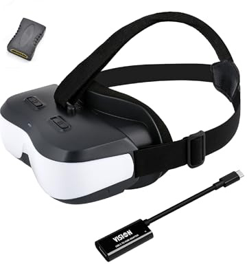 VISIONhmd Bigeyes H3 Head Mounted Display HD 300'' Big Screen,HDMI interface,Built in Battery (3H Playtime), Lightweight & Compact, Enjoy Movies Privately for Men, Travel, Camping, Bedtime Film Mode