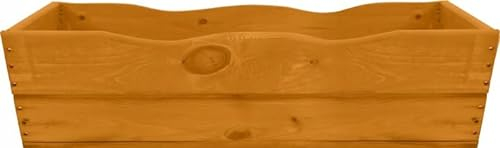 FKL Design Home Deco D8 Jardinière Rectangulaire en Bois pour Jardin, Balcon et Terrasse - Bac à Fleurs Imprégné et Monté - Jardinière Extérieure en Bois Solide - 44 x 17 x 22 cm - Noyer