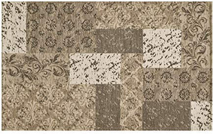 BIANCHERIAWEB Tappeto Velour Antiscivolo da Camera E Salotto Disegno Saturno Tortora By Suardi 140x200 cm Tortora