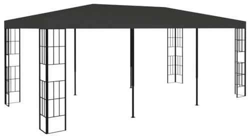 vidaXL Pavillon Verdeck mit Klettverschlüssen Gartenzelt Partyzelt Festzelt Gartenpavillon Bierzelt Garten 3x6m Anthrazit 200cm Stahl