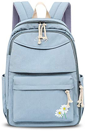 FANDARE Rucksack Schule Schulrucksack Herren Damen Rucksäcke Schultasche Casual Daypacks Junge Mädchen Schulranzen Teenager für Reise Uni Büro Einkaufen Alltag Freizeit Campus Wandern Blau