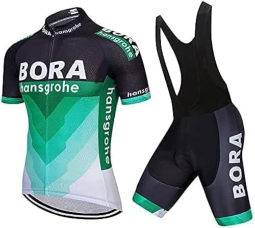 Moxilyn Cykelkläder Set Kortärmad Cykeldräkt Herr Sommarcykeldräkt för MTB Cykling Med Andningsaktiva Gel Vadderade Shorts, 6 stycken, S