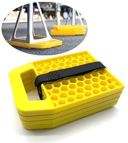 Wohnmobil Nivellierpads mit Wagenheber-Block - Verstärkte Struktur, Rutschfest, Wetterfest für Wohnwagen und Wohnmobile (Gelb)