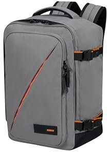 American Tourister Take2Cabin - Bolsa de cabina Ryanair 40 x 25 x 20 cm, 24 L, 0,40 kg, equipaje de mano, mochila de avión S para subasientos, gris (gris oscuro)