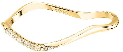 Morellato Pulsera para mujer de acero, cristales, brazalete con ondas, colección Design
