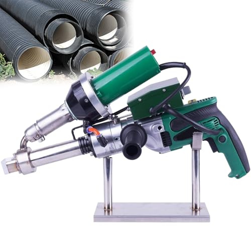 GESAIDES 1600W Hand Extrusion Welder Tool Plastic Handheld Extruder Welding Kit Dual Heating Design PP HDPE LDPE Pipe Welding Machine