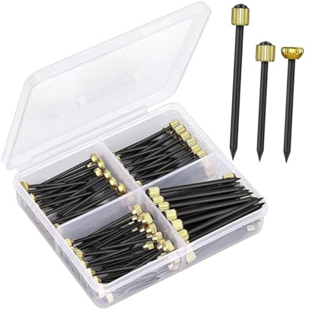 SEWACC Chiodi Da Parete Per Appendere Quadri in Acciaio Nero Con Testa in Ottone, Ganci Per Cartongesso Resistenti Per Decorazioni Murali, 90 Pezzi Per Casa, Ufficio e Gallerie