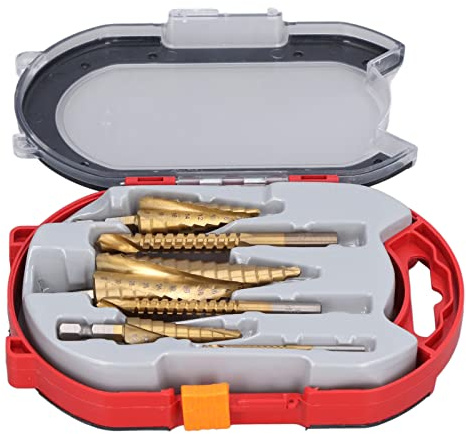 Ticfox 6pcs/set espiral ranurado paso de taladro hex shank swank stepped saw bits para madera