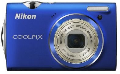 Nikon Coolpix S5100 Digitalkamera (12 Megapixel, 5-fach opt. Zoom, 6.7 cm (2.7 Zoll) Display, HD-Videofunktion) blau