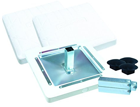 CHAMPRO Pro Style Molded Rubber Base Set of 3 Ground Anchored Bases for Baseball and Softball , WHITE, 15 x 3