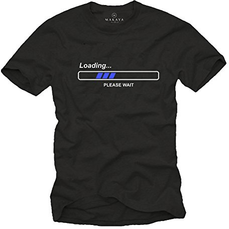 MAKAYA Camisetas con Frases Divertidas - LOEADING Pleas Wait