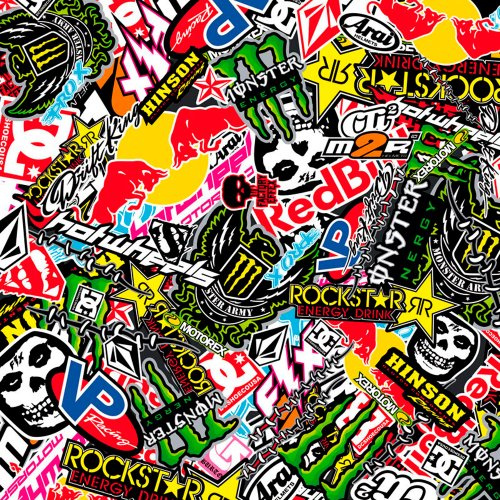AUTO-STYLE AutoStyle Stickerbomb Folie - Graffiti Design 2 - Rolle 60x200cm | Selbstklekend