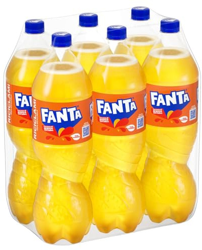 Fanta Original Gusto di Arancia – 6 Bottiglie da 1.5 L, con Succo di Arance Italiane, Senza Aggiunta di Conservanti, Bottiglia PET 100% riciclabile, Gusto Rinfrescante, Bevanda Analcolica Frizzante