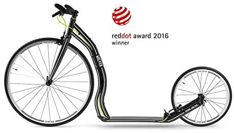 YEDOO Wolfer Tretroller - bis 120 kg, Kickscooter mit Luftreifen 28/20 - Scooter Roller für Erwachsene. schneller Roller aus Aluminiumlegierung, Gewicht 7 kg, schwarz