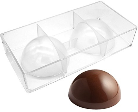 Goldbaking Größte halbe Kugel-Schokoladenform aus Polycarbonat, Süßigkeitenform, Schokolade, Halbkugelform (Größe XL, 10 cm)