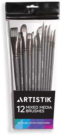 Fine Detail Paint Brush Set - Miniature Brushes for Acrylic, Oil, Watercolor, Miniatures Painting, Paintbrushes, Professional Detailing Paint Kit - 12 Piece Set