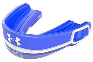 Under Armour Gameday Pro Mundschutz für Fußball, Lacrosse, Basketball, Hockey, Boxen usw. Sport-Mundschutz Inklusive abnehmbarem Helmgurt Jugend & Erwachsene Protectar Bucal, Blau