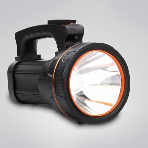 MAYTHANK LED Taschenlampe Extrem hell 6000 Lumens, Langstrecken 800M, USB C Aufladbar Große Handlampe Batterie 10000Mah, Handscheinwerfer Akku Flashlight,mit Griff Tragegurt,wasserdicht