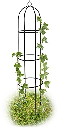 Relaxdays 6X Grigliato a Colonna, Graticolato per Piante Rampicanti, Supporto Resistente alle Intemperie, H:190 cm, Verde