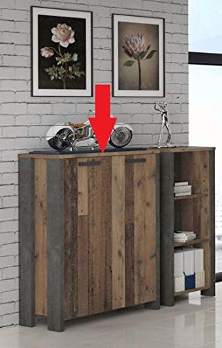 Forte Baltimore Sideboard 130 140, Sideboard mit 3 Schubladen, 3 Türen, Moderne Kommode, Wohnzimmer, Schlafzimmer, Holzwerkstoff, Sonoma Eiche Holzdekor, 136 cm breit x 83 cm hoch x 41,3 cm tief